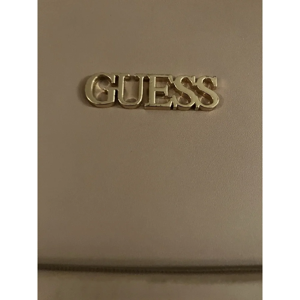 GUESS Nanette Rolling LrgSuitcase Rose Color Metallic Logo Print Travel Luggage